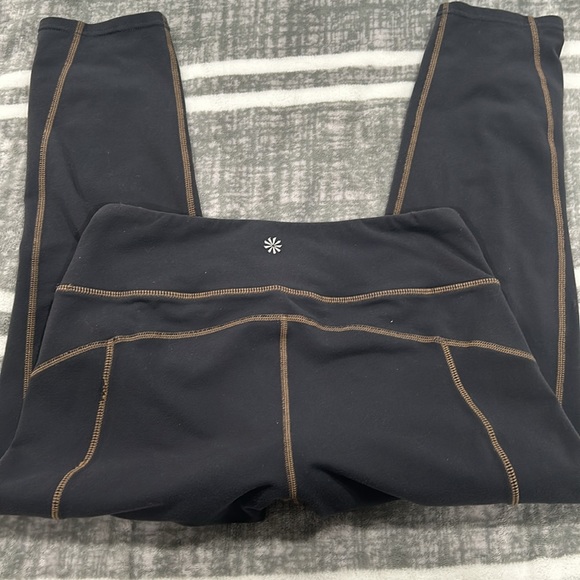 Athleta Gray Leggings with Wide Waistband and Snug Fit - Picture 9 of 12